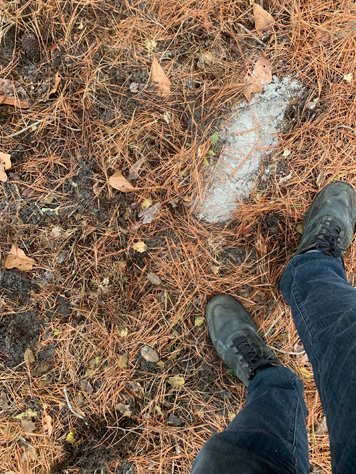 My foot compared to Troll footprint.